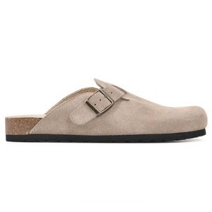White Mountain Taupe Suede Clogs